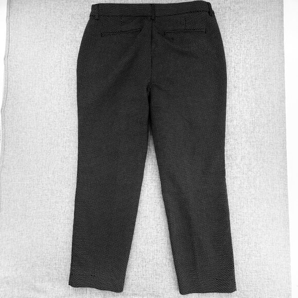 Old Navy Harper Ankle Pants Black & White Polka Dots Mid Rise 8 Regular Cotton B - Picture 12 of 15